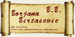 Borjana Birtašević vizit kartica